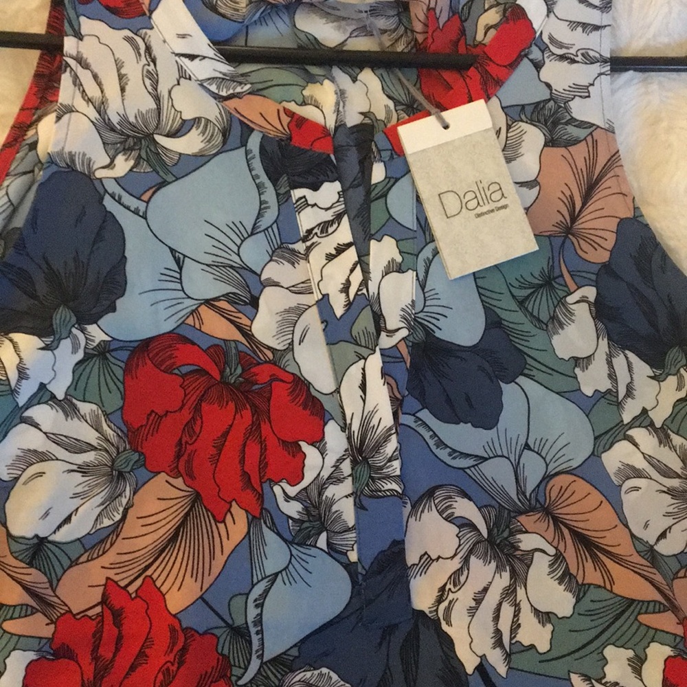 Floral print summer tank blouse